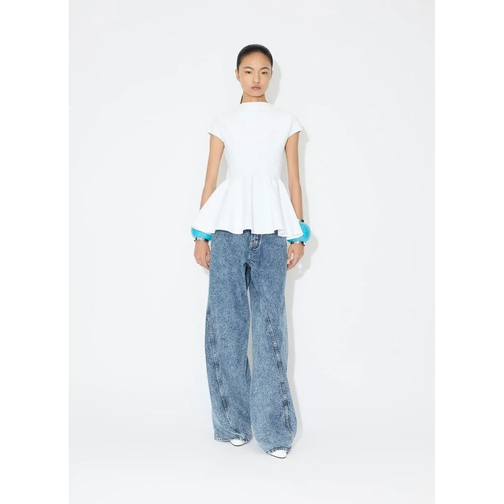 Alaia Blue Flare & Wide Leg Jeans - Picture 2 of 9